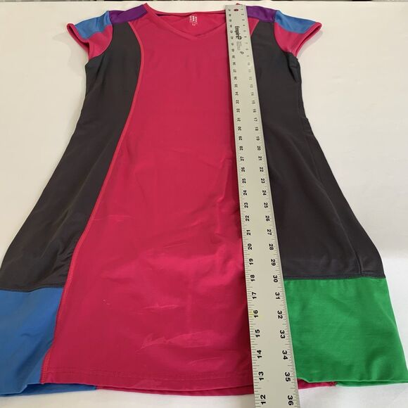 Title Nine Gidget Dress Size M Pink Colorblock Stretch Athletic Active Golf Bike - Picture 9 of 10